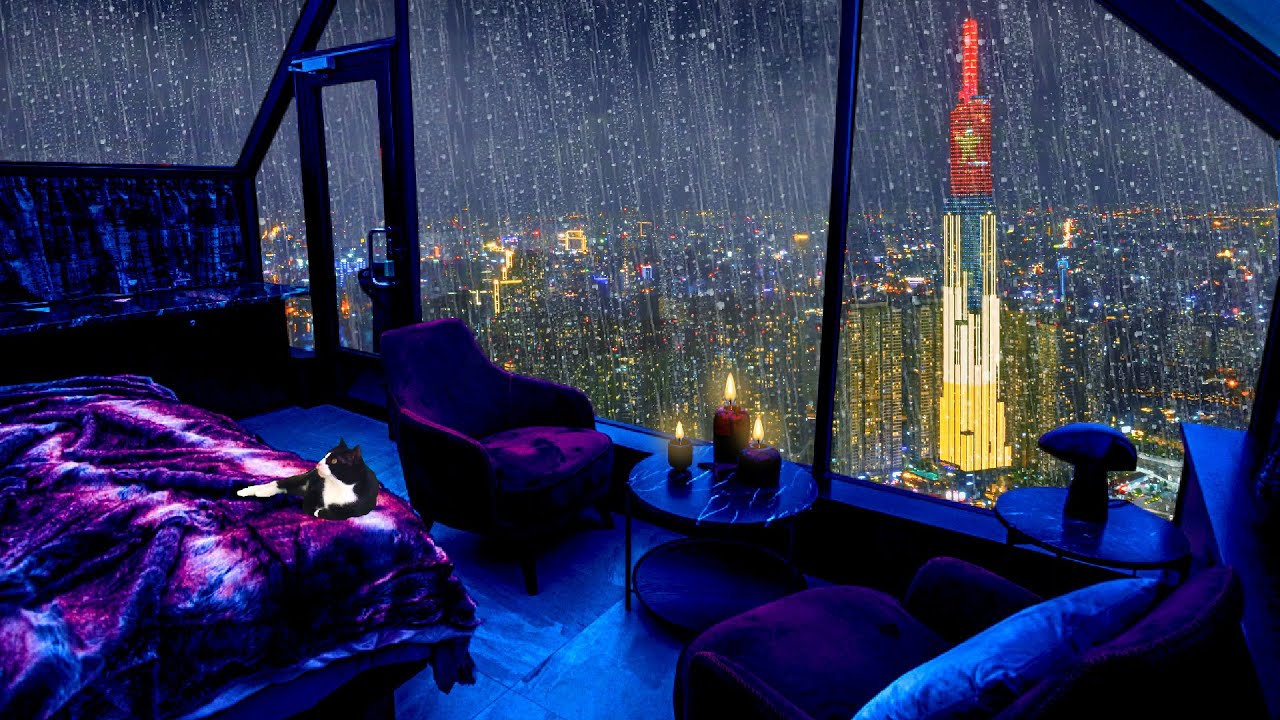 Close Your Eyes and Feel the Peace with Heavy Rain and Thunder on the Window 💤 ASMR Rain sounds