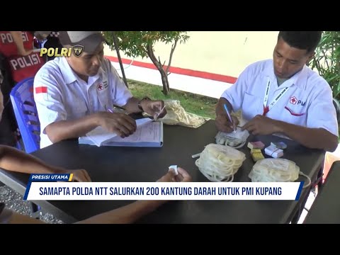 DIREKTORAT SAMAPTA POLDA NTT SALURKAN 200 KANTUNG DARAH UNTUK PMI KUPANG