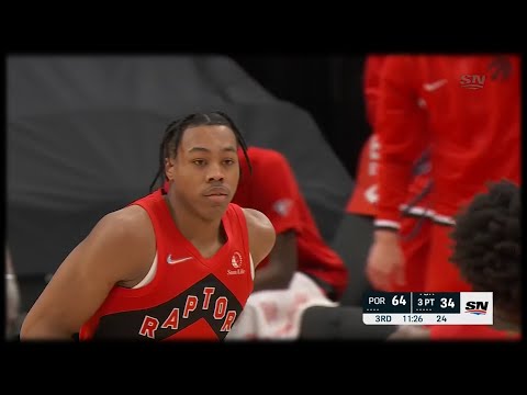 Scottie Barnes Makes the 3 Pointer | RAPTORS vs BLAZERS | Jan 23, 2022 | 21-22 NBA Season