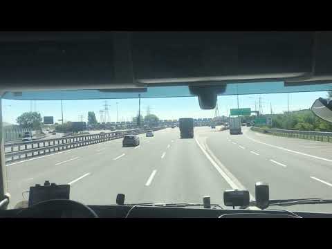 TRUCK DRIVING POV VOLVO FH 500 ITALY A9 - Milan