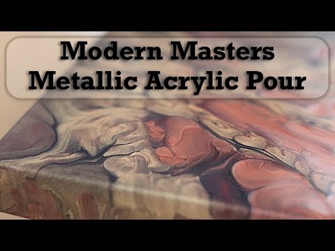 (252) Modern Master metallic paints Acrylic pour painting Fluid art