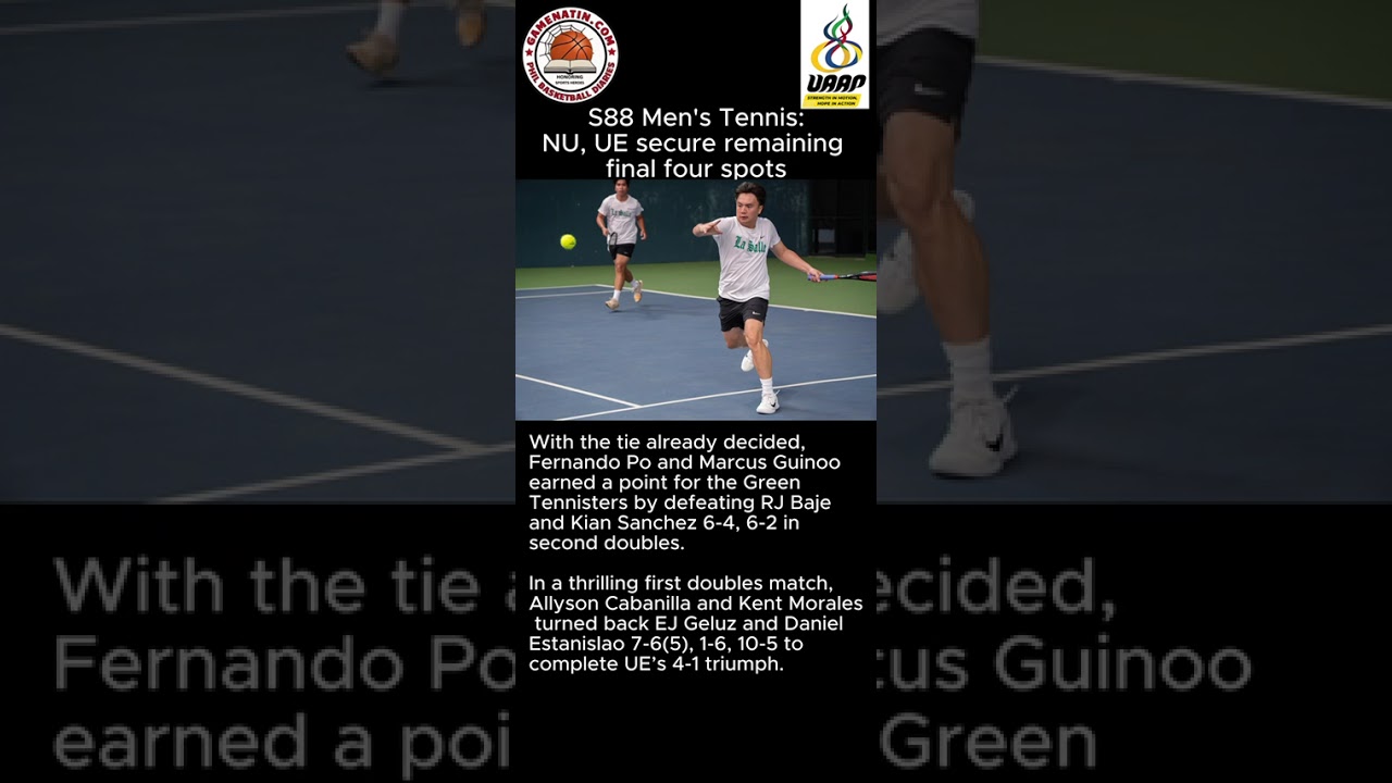 UAAP Men's Tennis: UP routs Ateneo to stay on top of standings; NU, UE enter Final 4