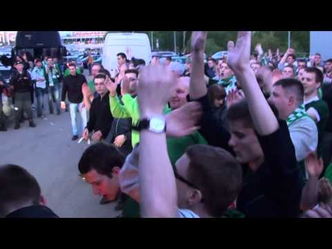 Žalgirio fanai dėkoja komandai už pergalę ir išlydi į Kauną