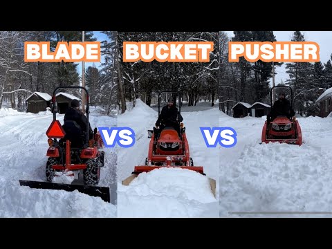 What is the Best Snow Plowing Implement for your Subcompact tractor?
