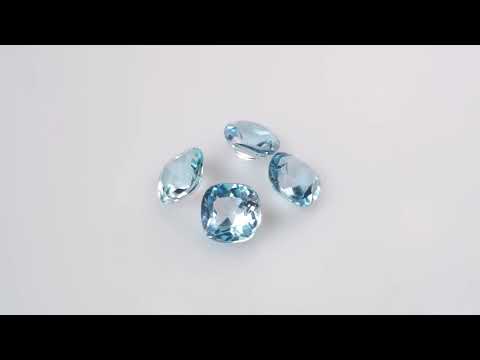 Натуральний блакитний Топаз кушион 6x6мм 1.08ct видео