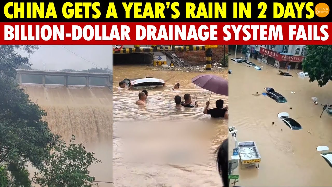 China Gets a Year’s Rain in 2 Days, 15 Dams Release Water, Billion-Dollar Drainage System Fails