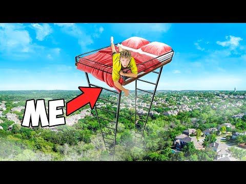 I Built The Worlds TALLEST Bed in my Front Yard!