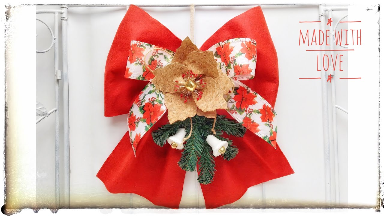 Fiocco fuori porta Natalizio: facile & senza cucire
