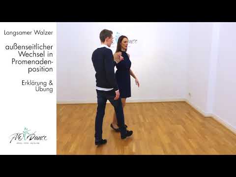 Langsamer Walzer - Figur Außenseitlicher Wechsel zur Promenade - detaillierte Erklärung ohne Musik