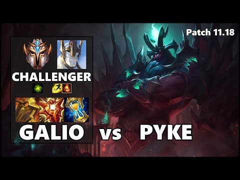 CHALLENGER Support Gameplay - GALIO vs PYKE Patch 11.18