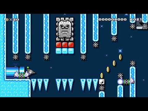 【広大な雪原の世界】snow infinity world/#1 by ★Kyйю★キノ★S 🍄 Super Mario Maker 2 ✹Switch✹ #awo