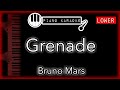 Grenade (LOWER -3) - Bruno Mars - Piano Karaoke Instrumental