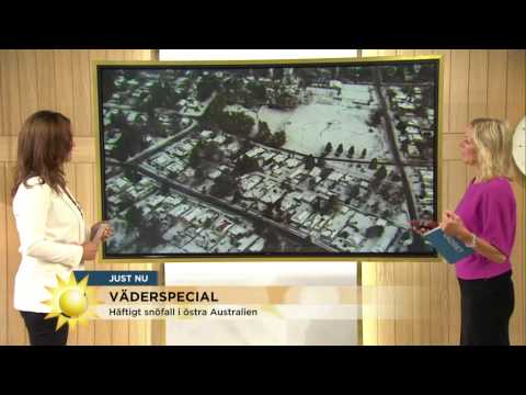 Väderspecial: Vintervädret slog till i östra Australien - Nyhetsmorgon (TV4)