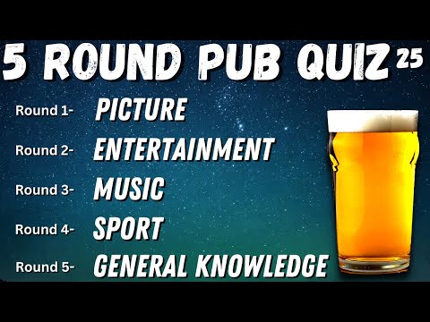 Virtual Pub Quiz 5 Rounds: Picture, Entertainment, Music, Sport and General Knowledge. No. 25