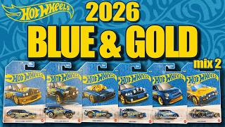 Unboxing the NEW 2026 Hot Wheels BLUE & GOLD Series Mix 2!!