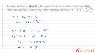 The resistance of a platinum wire is `15 Omega` at `20^(@)C`. This wire is put in hot furnace and