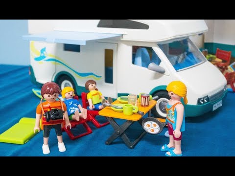Playmobil Summer Fun Camper Toy - The wheels on the bus Cars toy videos for children