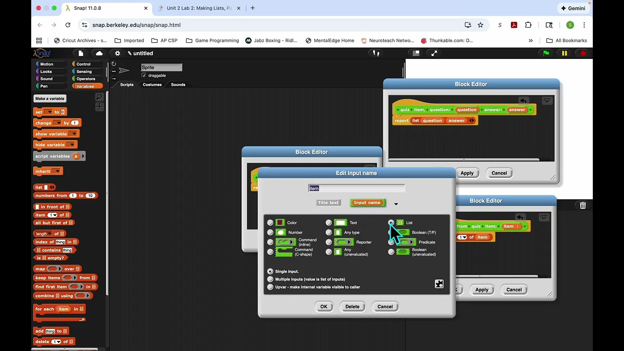 📝 Build a Quiz App in SNAP! | AP CSP BJC Unit 2 Lesson 2 (Page 2)