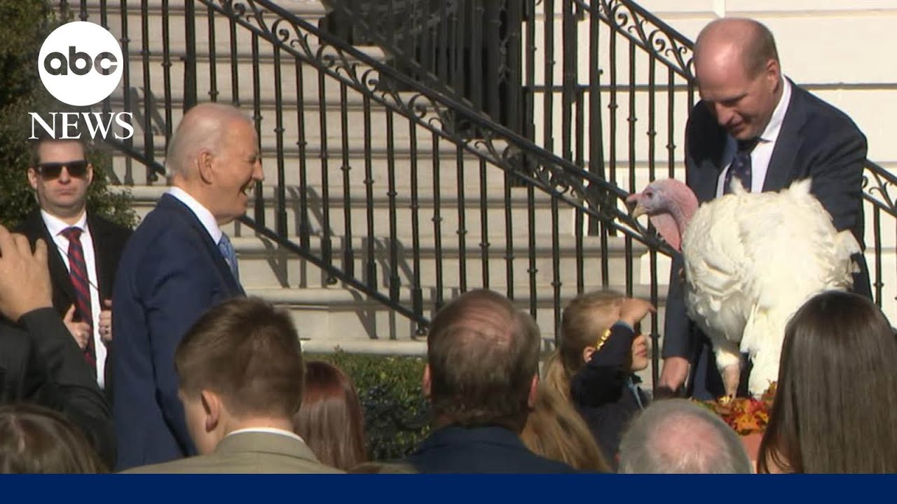 Biden pardons turkeys Peach and Blossom before Thanksgiving