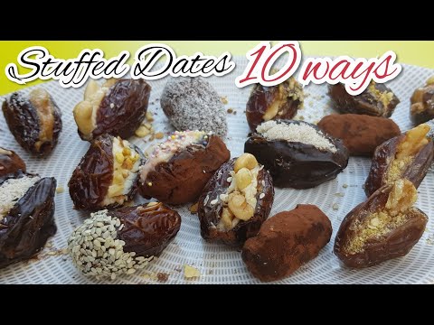 Stuffed Dates 10 ways | Mediterranean style stuffed and coated dates| Ramadan recipes| iftar recipes