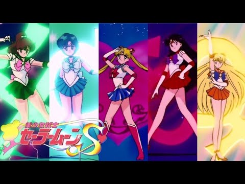 [1080p] Inner Sailor Soldiers Group Transformation (Pretty Soldier Sailor Moon S)