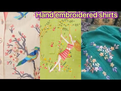 Eid special hand embroidery necklines for kurti designing / indian designer hand embroidered shirts
