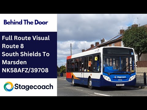Full Route Visual | Stagecoach NE Route 8 - South Shields to Marsden + Return | NK58AFZ/39708