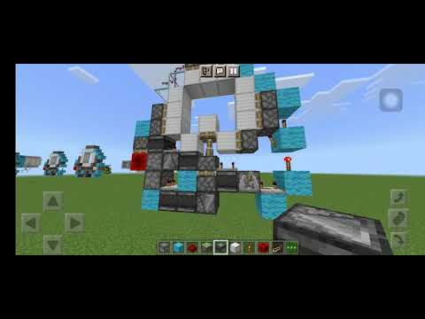 механическая дверь 3x3 в майнкрафт пе бедрок! redstone door 3x3 in minecraft pe bedrock!