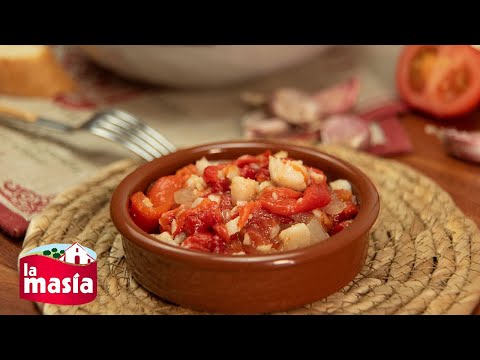 Ensalada de pimientos asados con bacalao  con truco