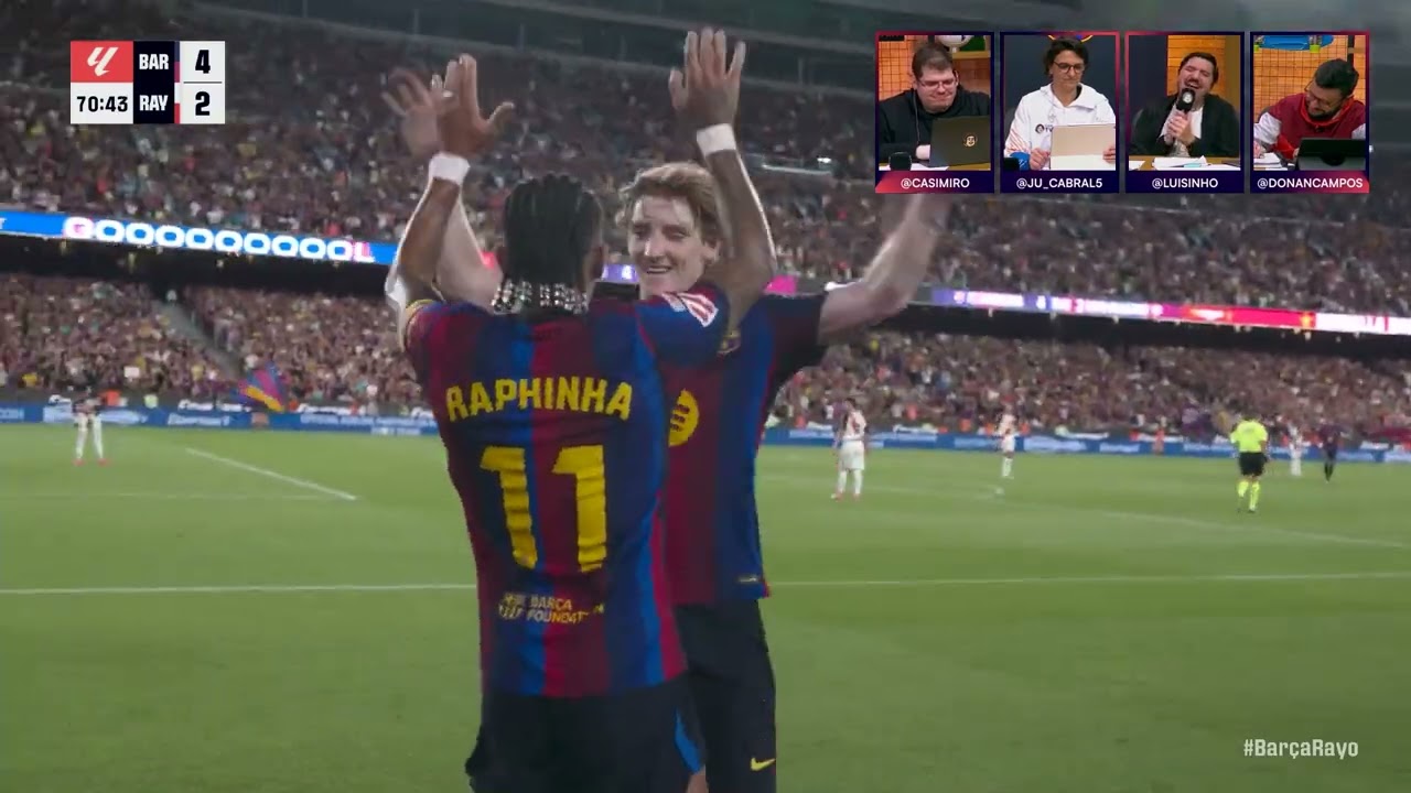 GOOOOOL DO BARÇA! RAPHINHA MARCA MAIS UM E AMPLIA CONTRA O RAYO VALLECANO!