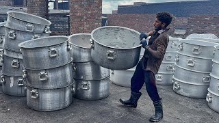 Process of Making Massive Aluminium Cooking Pot | incredible factory mass production 