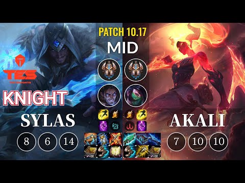 TES knight Sylas vs Akali Mid - KR Patch 10.17