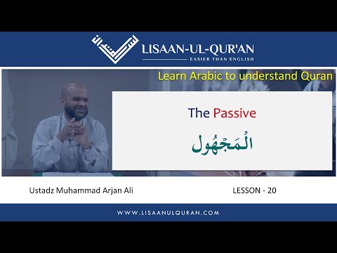 Easy Arabic grammar Passive Verbs [# L20]
