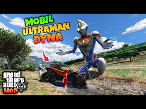 MINI RANGER MERAH MEMBANTU ULTRAMAN DYNA MENYUCI MOBIL BARU - GTA 5 MOD TRANSFORMER