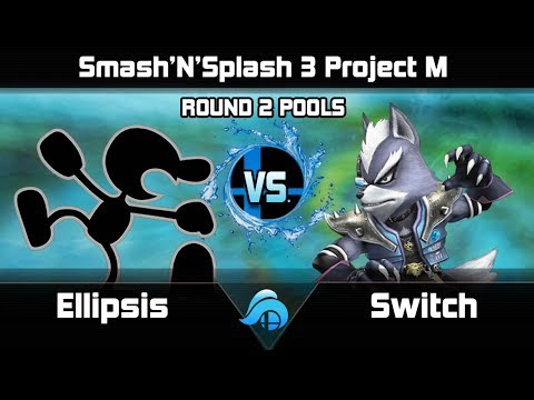 Smash n Splash 3 Project M Round 2 Pools - Ellipsis (Game and Watch) vs. Switch (Wolf)