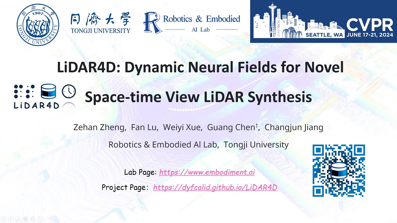 [CVPR 2024] LiDAR4D: Dynamic Neural Fields for Novel Space-time View LiDAR Synthesis