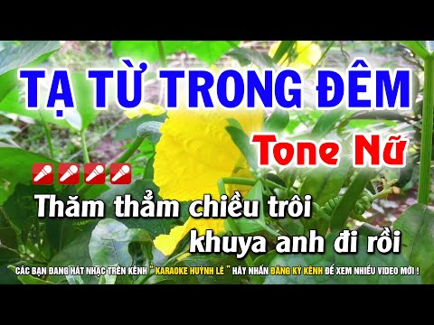 Karaoke Tạ Từ Trong Đêm - Tone Nữ ( F#m ) | Nhạc Sống Huỳnh Lê