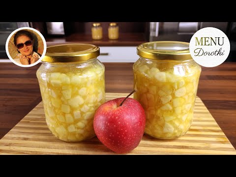 Apples in jars for winter. Perfect for apple pies, muffins, pancakes, and desserts. Recipe from D...