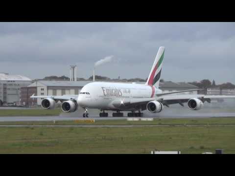 Smoothest A380 landing ? A380 Emirates at Airbus Plant Finkenwerder