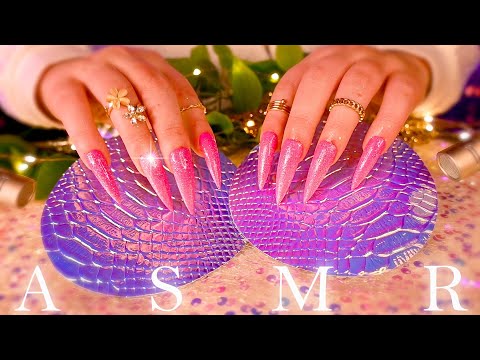 ASMR Textured Tapping & Scratching 🫠 Long Nails, Colorful Cozy Triggers (No Talking) NO MIDROLL ADS