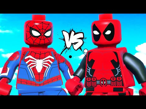 SPIDERMAN PS4 VS TEEN DEADPOOL - EPIC BATTLE Lego Game
