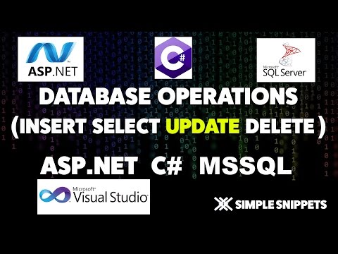 ASP NET Update Database in C Database Operations in ASP NET with C MSSQL