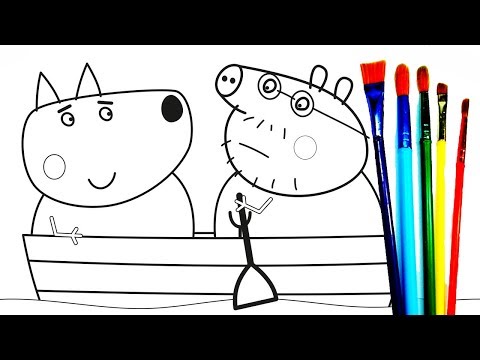 Row Row Row Your Boat | Daddy Pig Friends Together Coloring Pages