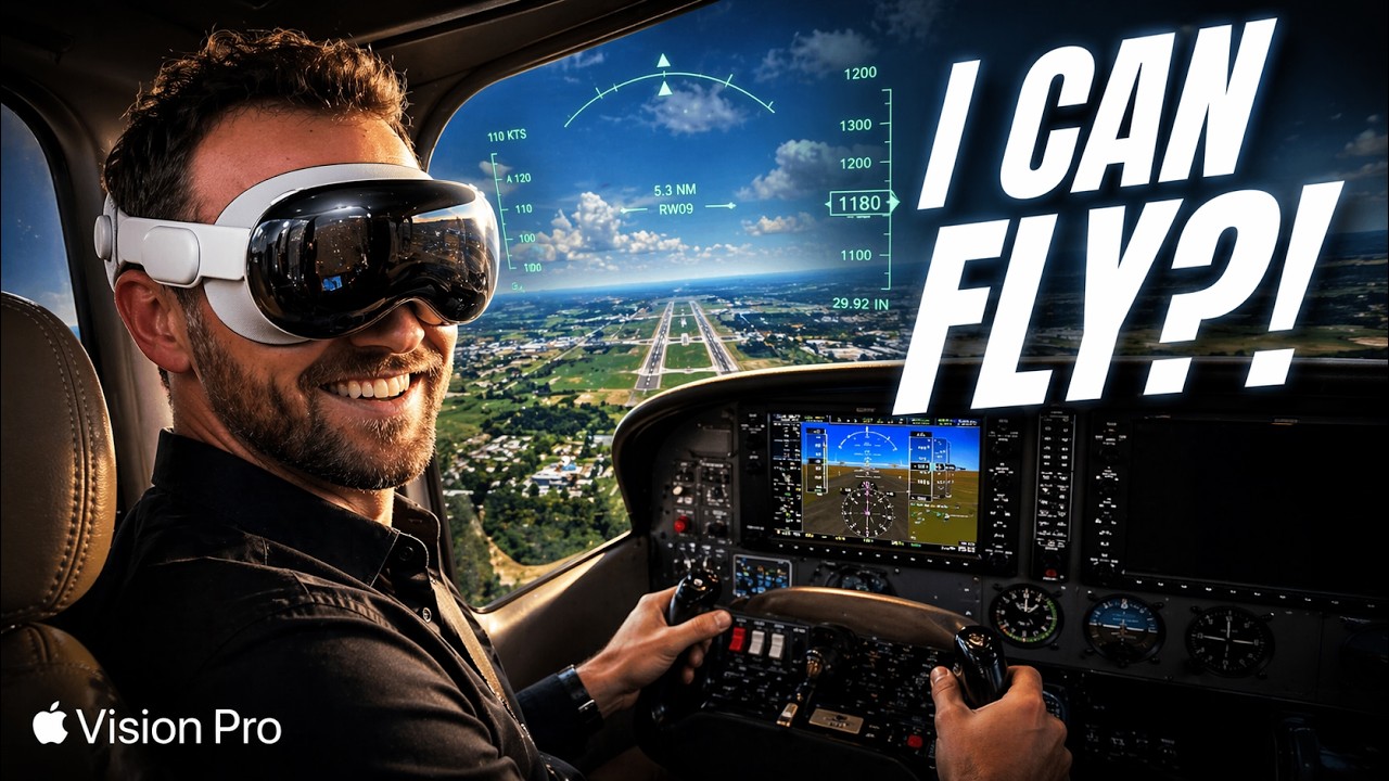 X-Plane 12 on Vision Pro (I can see my real yoke!)