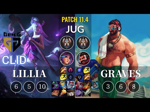 GEN Clid Lillia vs Graves Jungle - KR Patch 11.4