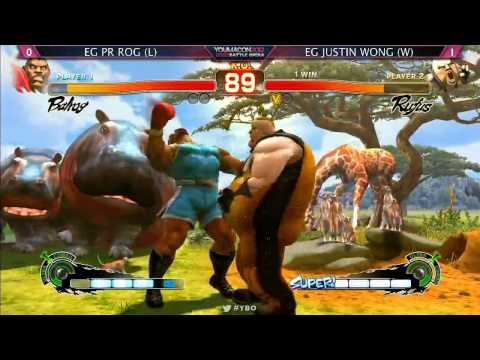 GRAND FINALS  Justin Wong  Rufus  vs PR Balrog  Boxer   T Hawk    Youmacon 2012 Battle Opera