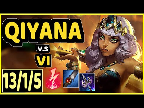 AKAADIAN (QIYANA) vs VI - 13/1/5 KDA JUNGLE GAMEPLAY - NA Ranked MASTER