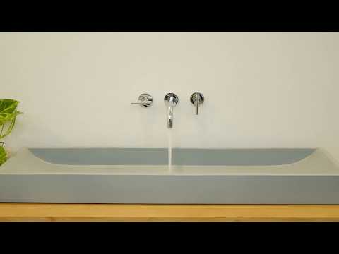 Terrazzo Waschbecken 120x35 cm grau - 102241