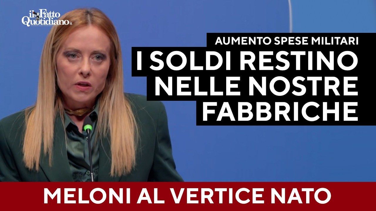 Meloni: “Spese militari al 2,8% del Pil. Ma i soldi devono restare nelle nostre fabbriche”