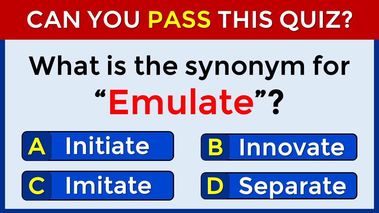 Synonyms Quiz: 96% CANNOT SCORE 25/25 | #challenge 51